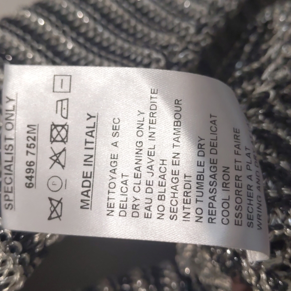 Balmain Silver and Black Striped Cable Knit Metallic Sweater - Picture 6 of 10